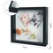 Muzilife 11x11 Shadow Box Picture Frame - 2.16" Interior Deep Wood & Glass Display Case Ready to Hang Memory Box Baby Sports Memorabilia, Wedding, Tickets, and Photos (Black)
